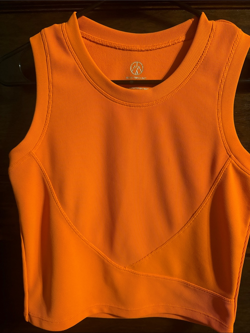 Women’s Bright Orange Ribbed Athletic Tank Top